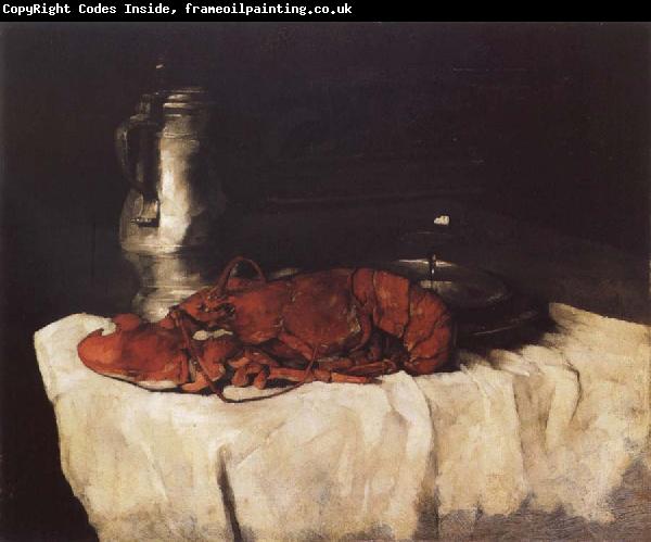 Karl Schuch Lobster with Pewter Jug and Wineglass